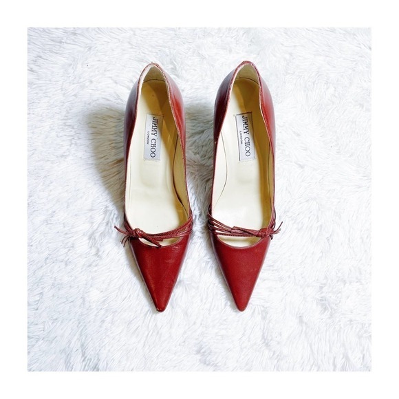 Jimmy Choo Brown Rust Pumps Bow Tied Front sz38